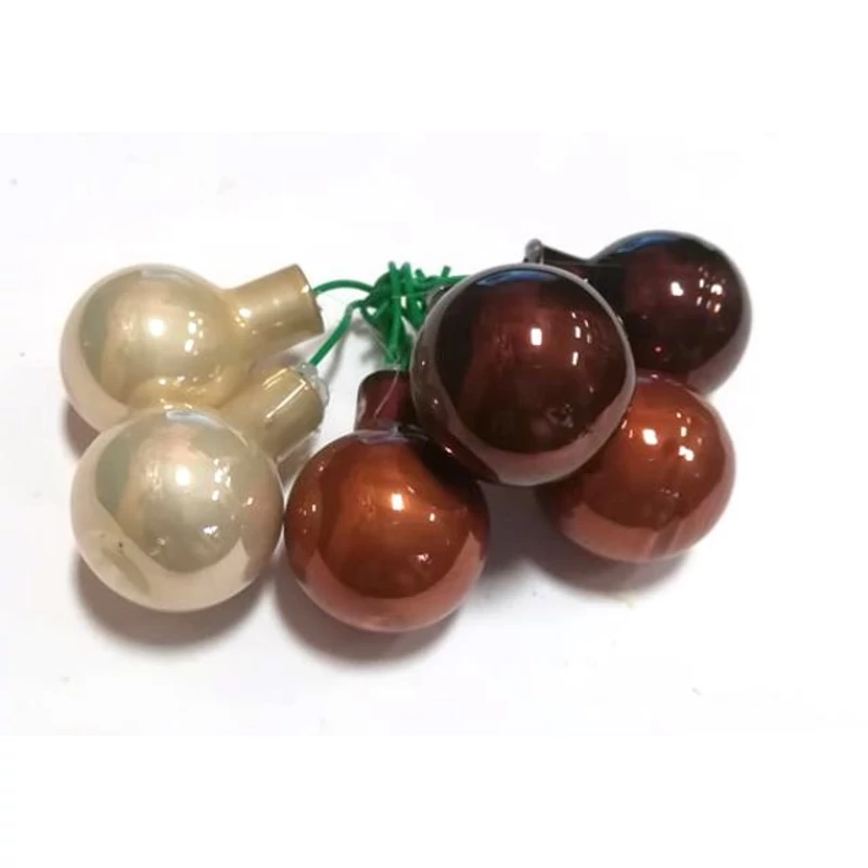Üveggömb betűző  szett 2cm barna-krém