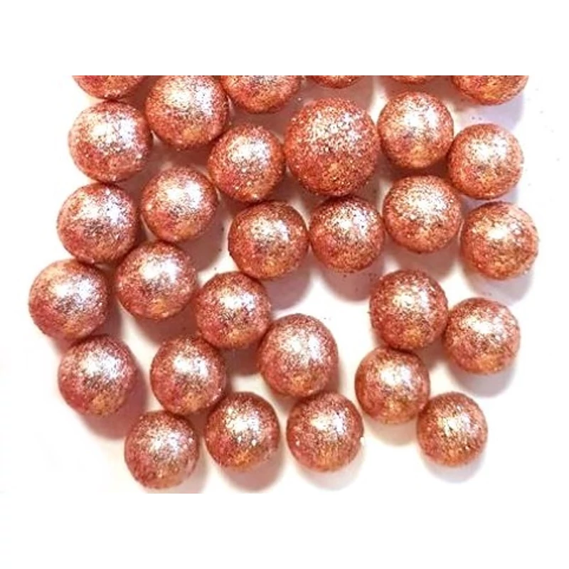 Csillámos hungarocell golyók rosegold, 15mm