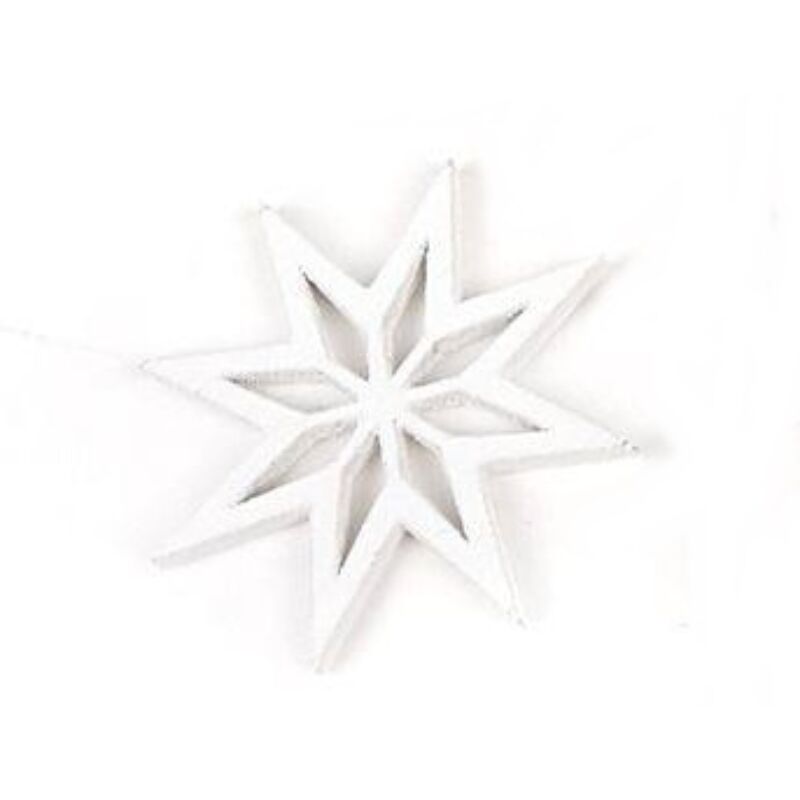 Mini fehér 8 ágú csillag fafigura