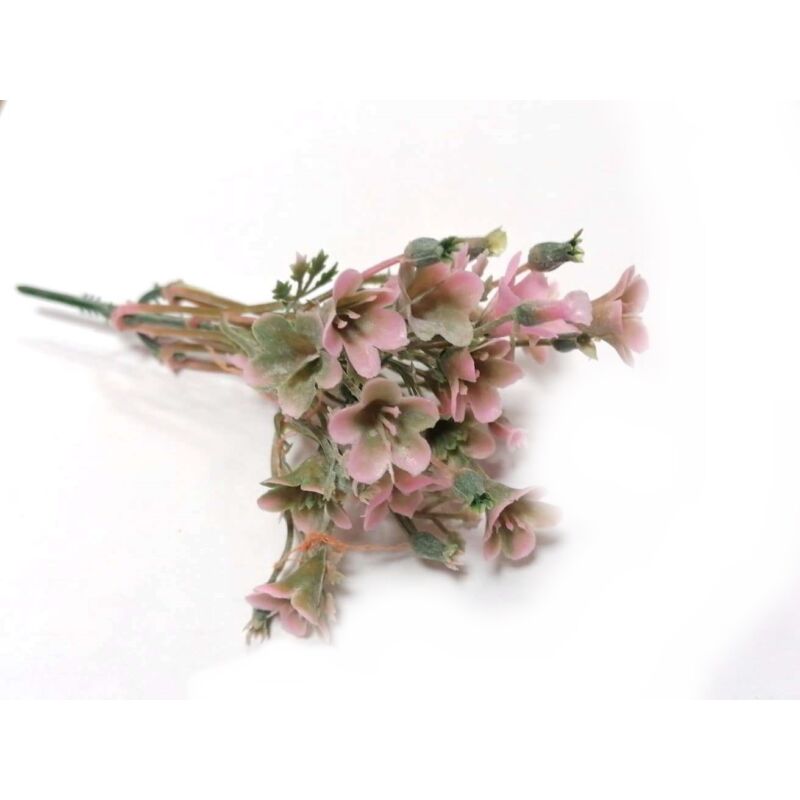 Mini apró virág csokor rózsaszín, 14cm