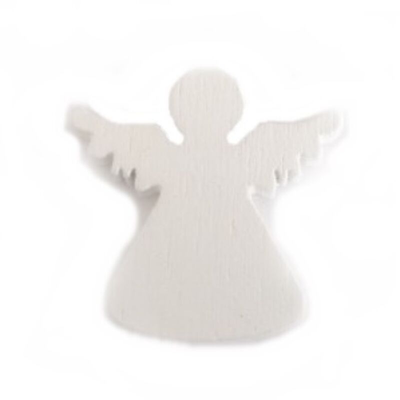 Fafigura - Mini angyal fehér