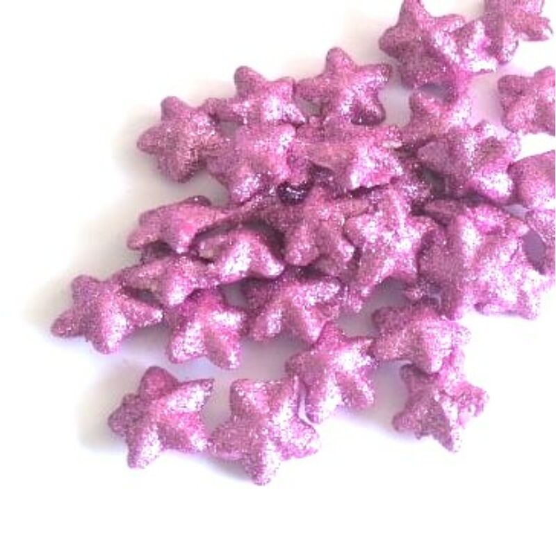 Glitteres csillag darabra, pink