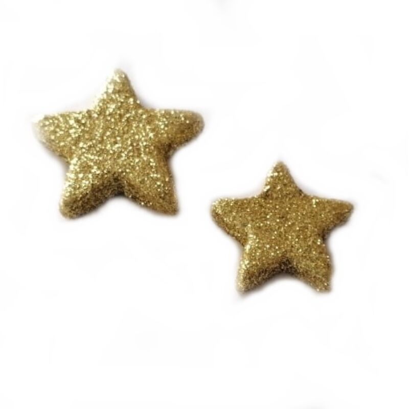 Glitteres vastag csillag, 2db/csomag, arany