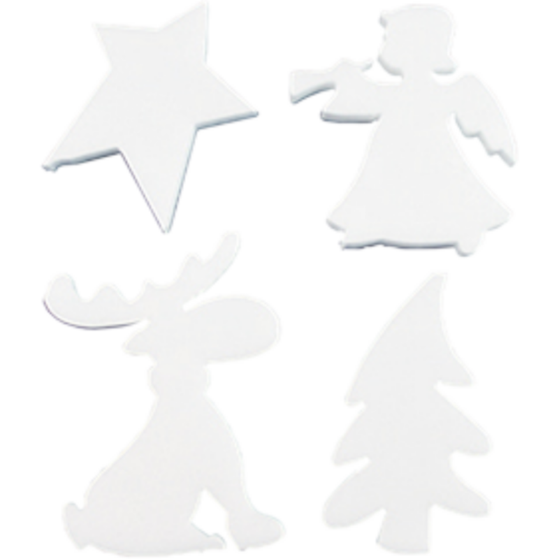 Polisztirol karácsonyi figurák, 7 cm, 12db/csom 