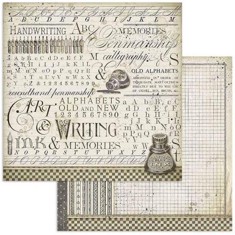 Scrapbook papír 30x30 cm -  "Kalligráfia" 10féle/cs