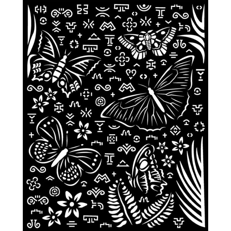 Média stencil 20x25 cm - Amazónia, pillangók