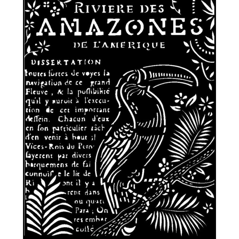 Média stencil 20x25 cm - Amazónia, tukán