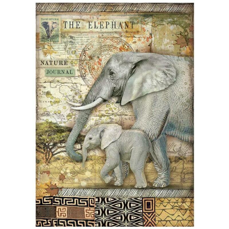 Rizspapír A4 - Szavanna elefánt