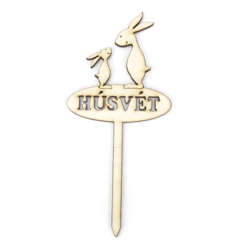 Beszúrós nyuszi apa "HÚSVÉT" ovál tábla 8cm