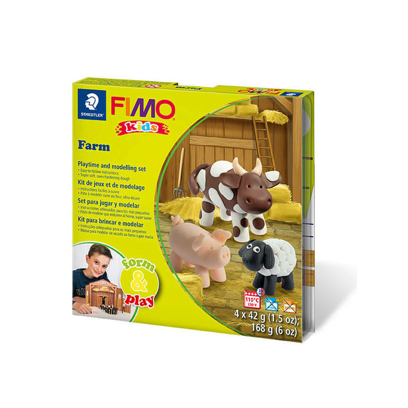 Fimo Kids süthető gyurma készlet, 4x42g - Farm