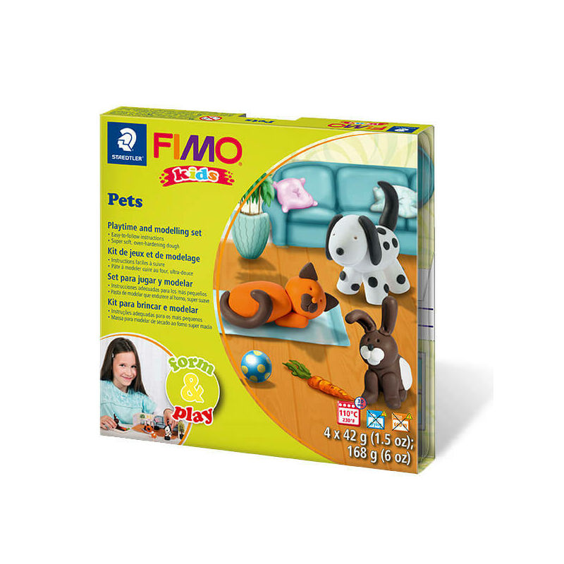 Fimo Kids süthető gyurma készlet, 4x42g - Állatok
