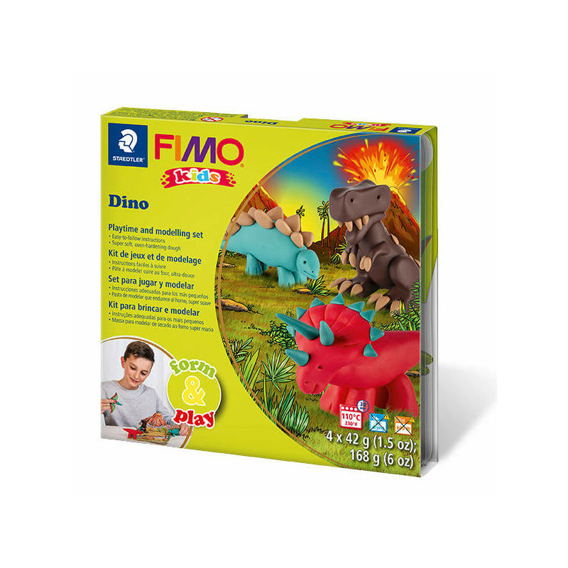 Fimo Kids süthető gyurma készlet, 4x42g - Dínók
