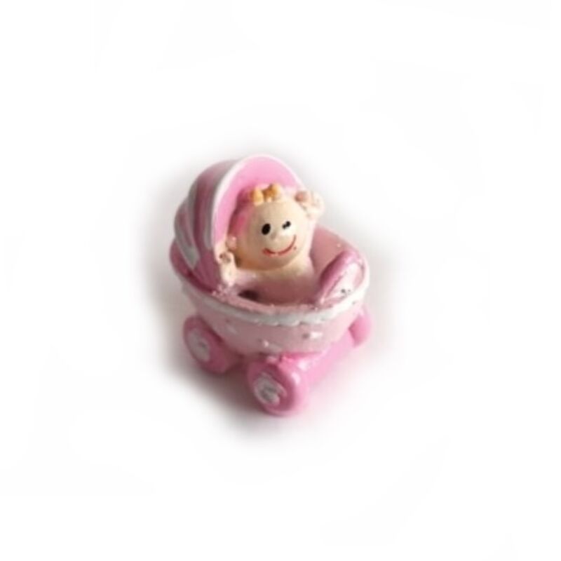 Mini babakocsi figura - rózsaszín