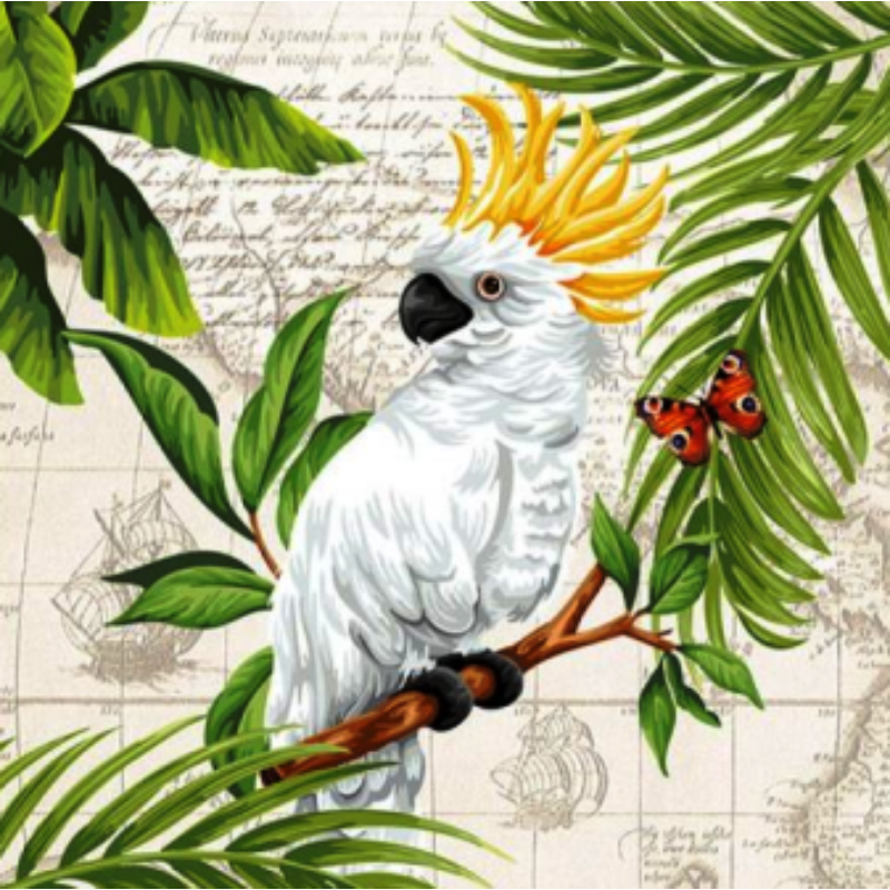 Szalvéta - Fehér kakadú