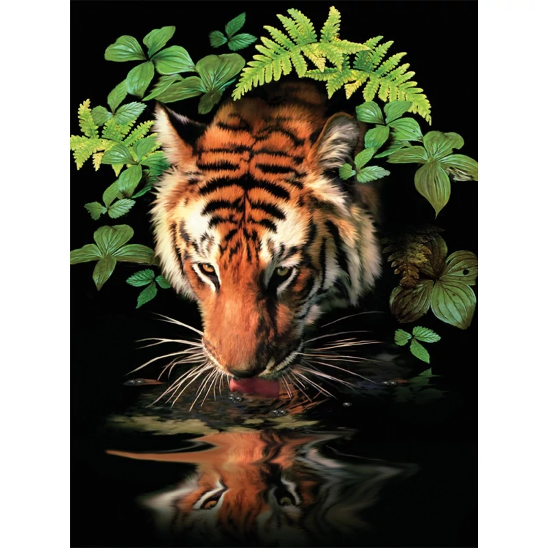 Kifestő készlet akrilfestékkel - 22x30 cm - Szomjas tigris