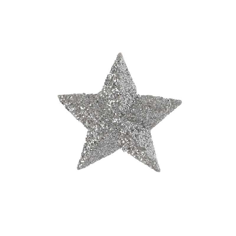 Kicsi csillag, öntapis, poly - ezüst glitteres