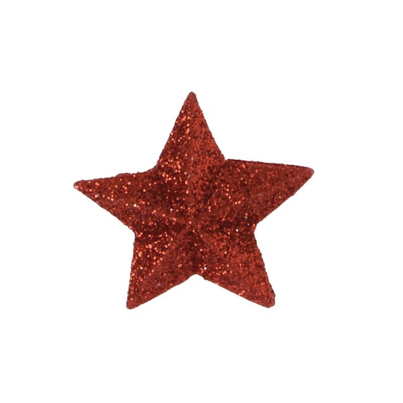 Kicsi csillag, öntapis, poly - piros glitteres