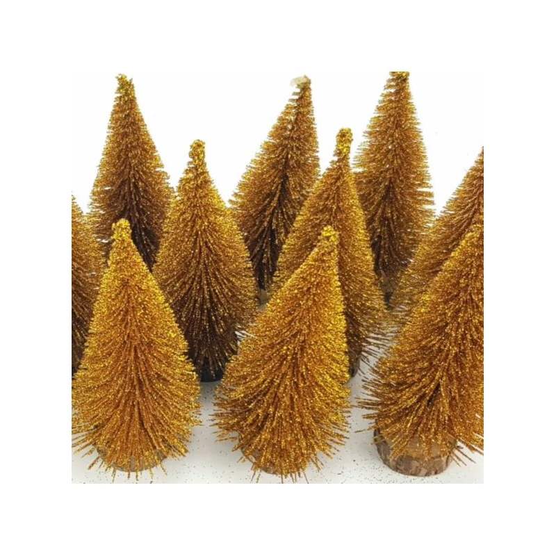 Fenyőfa glitteres  arany 15cm - 1db