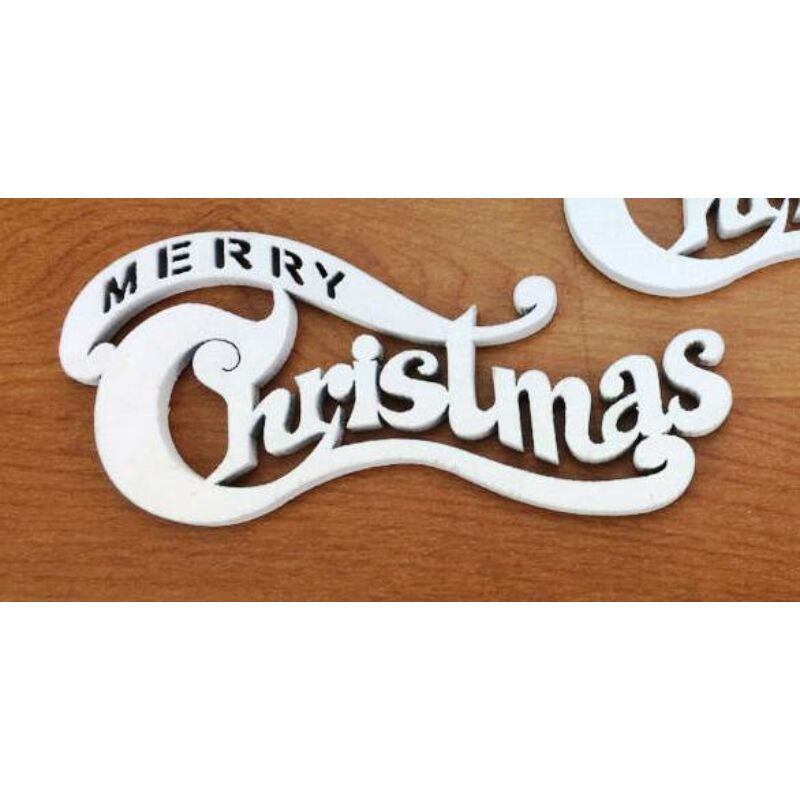 Merry Christmas felirat 10cm fehér