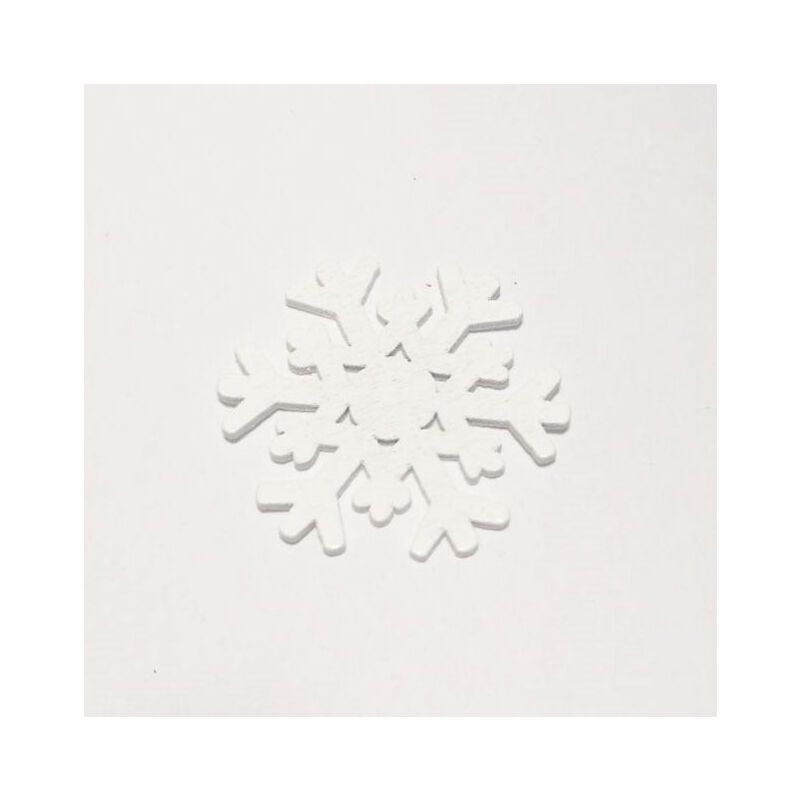 Fa dekor - Hókristály fehér, 3,5cm