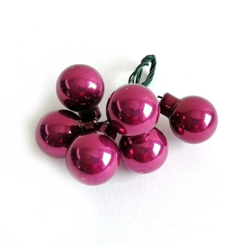 Üveggömb betűző  szett 2cm fényes matt sötét pink