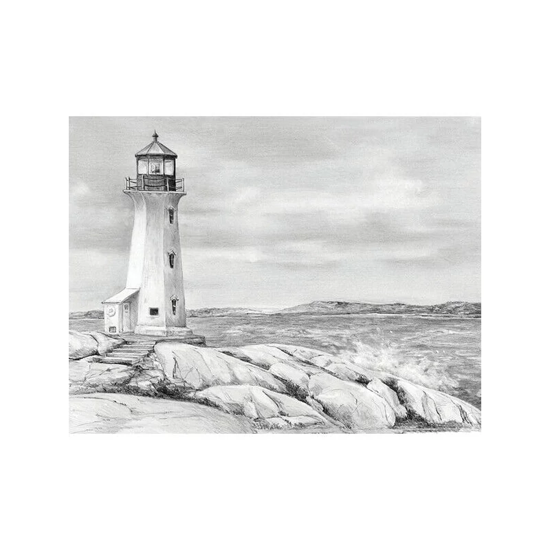 Vázlatrajz készlet ceruzákkal és útmutatóval - 22x30 cm - Világítótorony