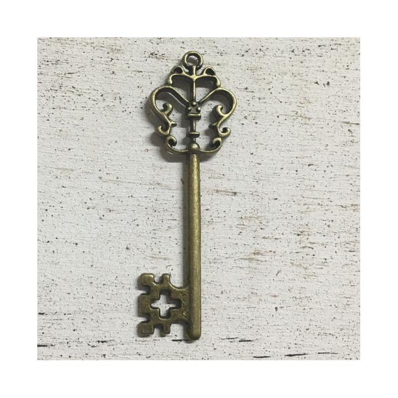 Kulcs barokk fém 6*1,8cm (1264)