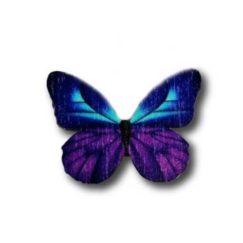 Színes fafigura - Kicsi pillangó, lila