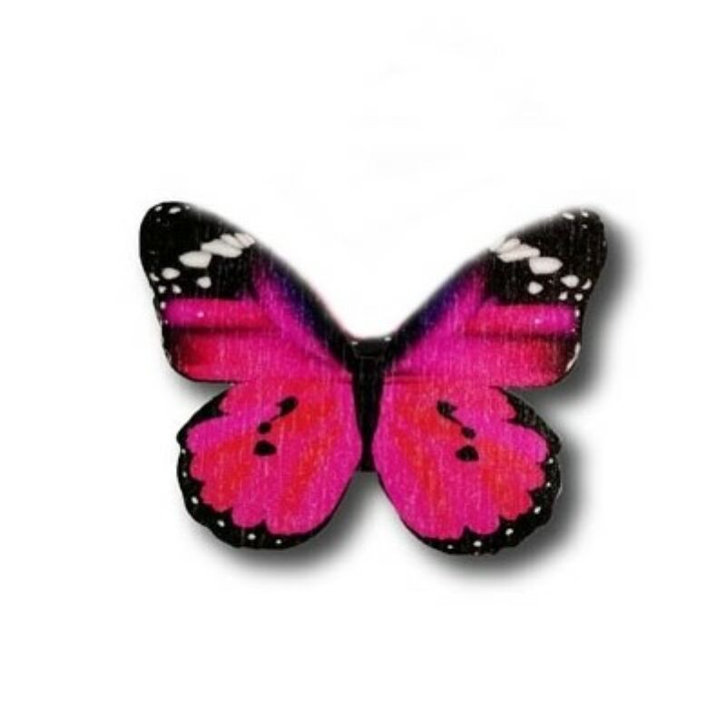 Színes fafigura - Kicsi pillangó, rózsaszín