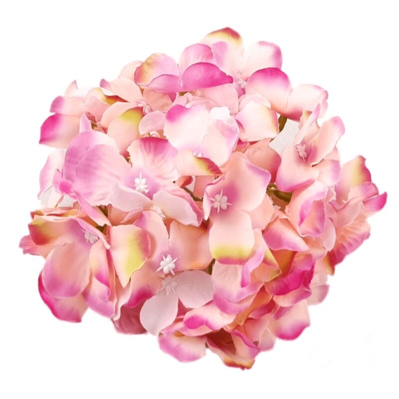 Hortenzia fej 5 ág/csomag, cirmos pink-rózsa