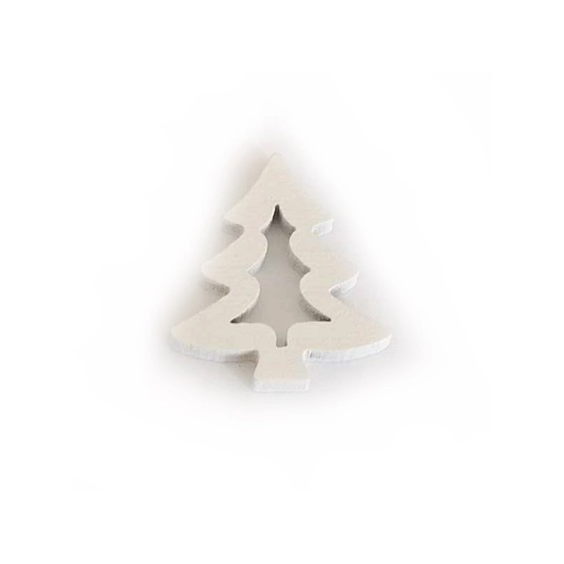 Fafigura - Mini áttört fenyőfa fehér