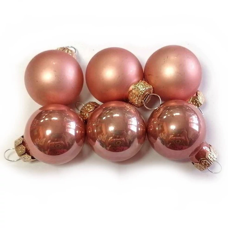 Üveggömb szett 2,5cm korall
