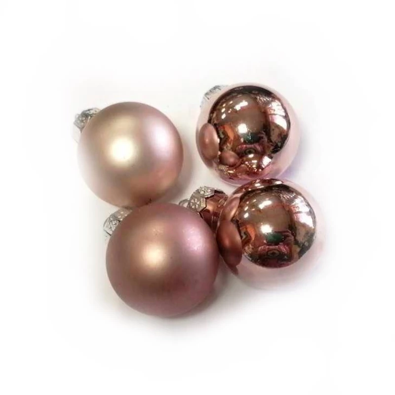 Üveggömb szett  2,5cm 4db-os  rose-gold