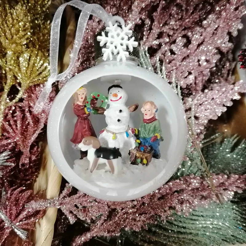  Világítós nyitott díszíthető gömb 9cm