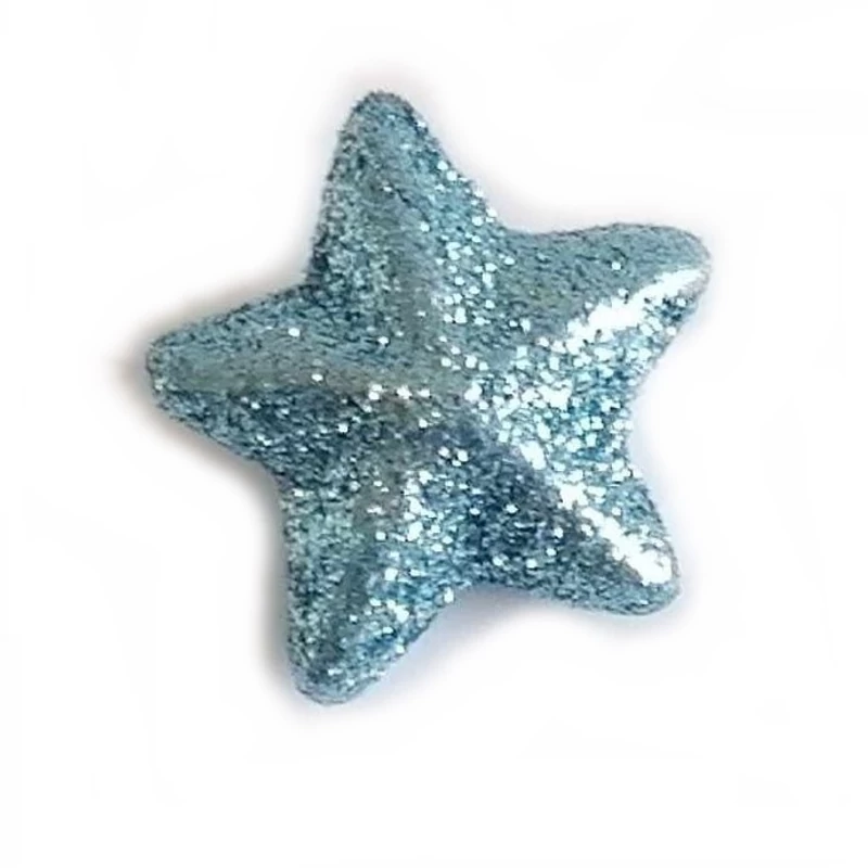 Glitteres csillag, 3,5cm - Country kék