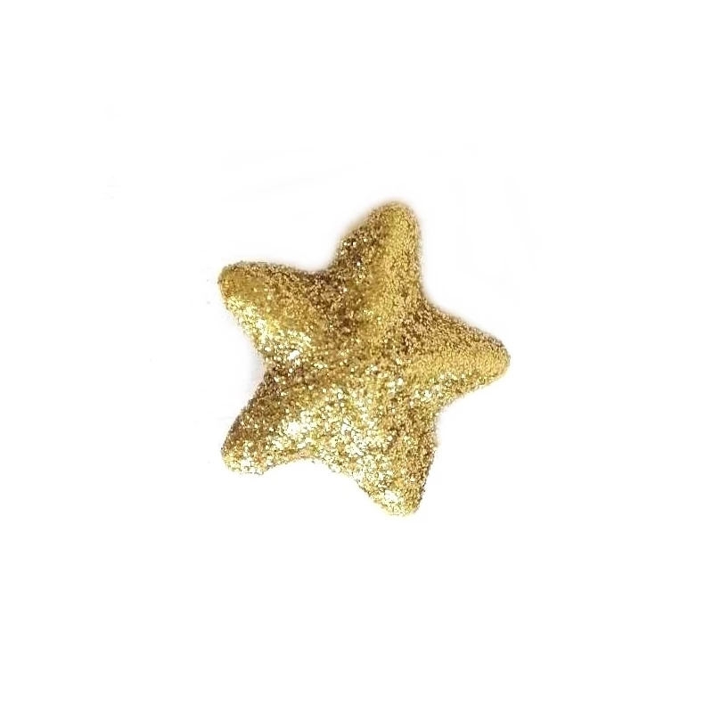 Glitteres csillag, 3,5cm - Arany