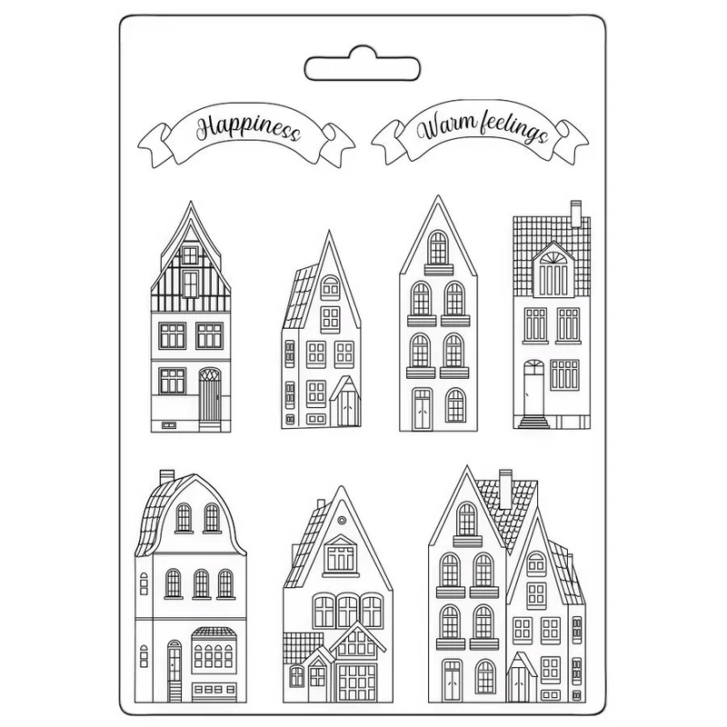Lágy PVC öntőforma, A4 -  Christmas houses 