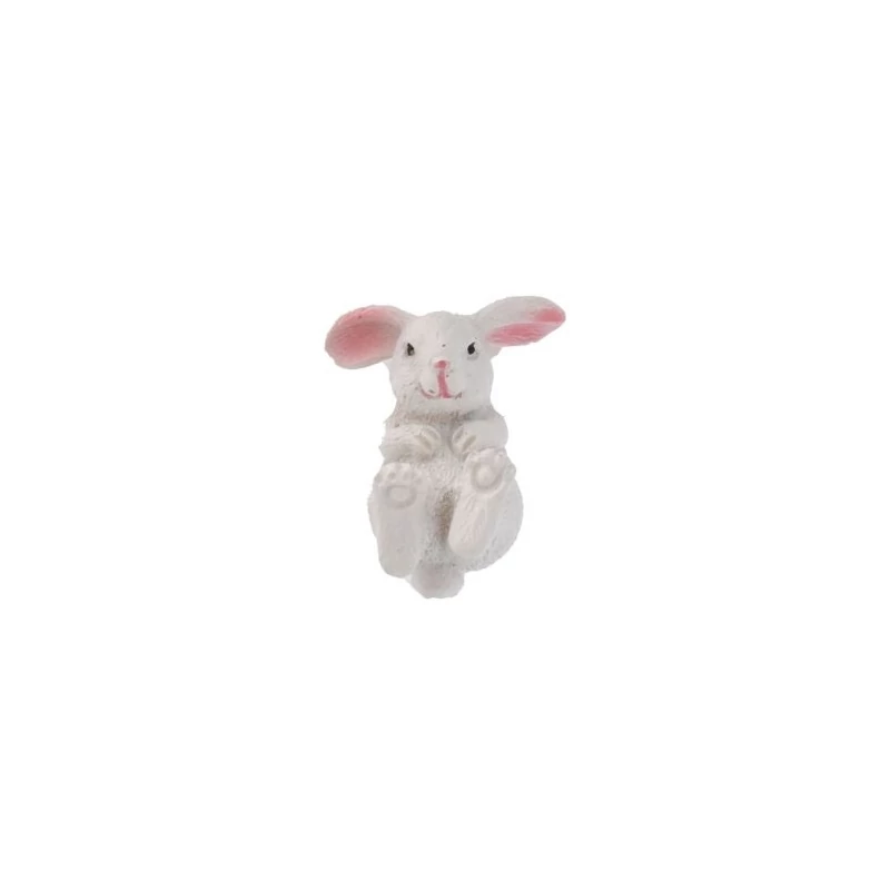 Fehér fekvő nyuszi figura, poly