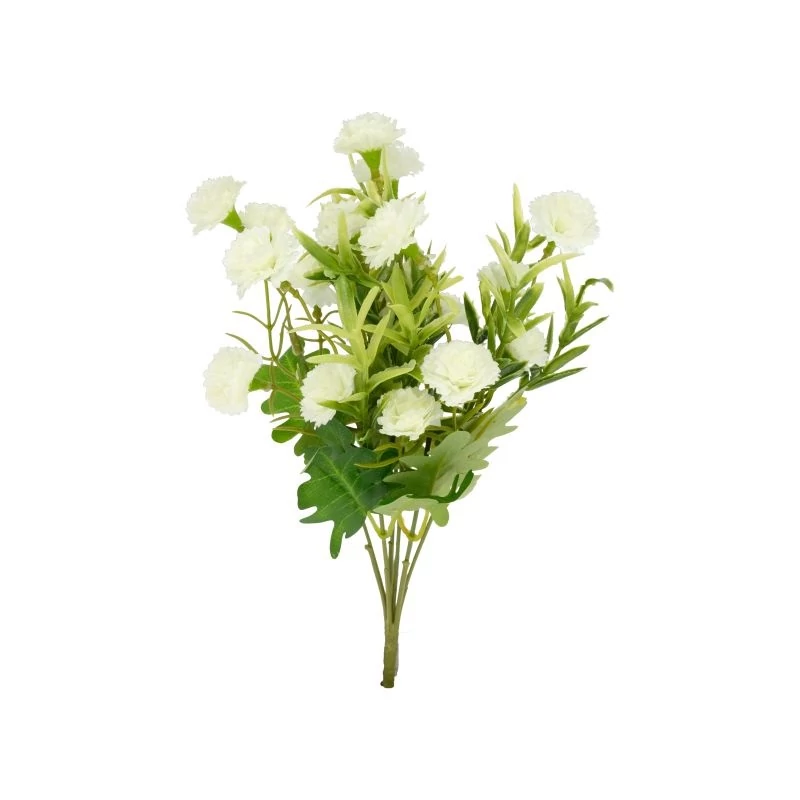 Miniszegfű csokor 34 cm - fehér