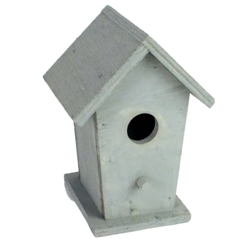 Színes fa madáretető, 10cm - szürke