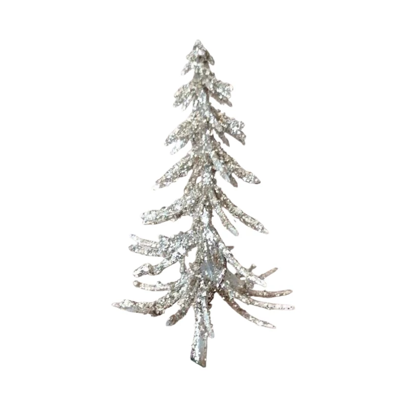 Fenyőfa talp nélkül, 9cm - glitteres pezsgő