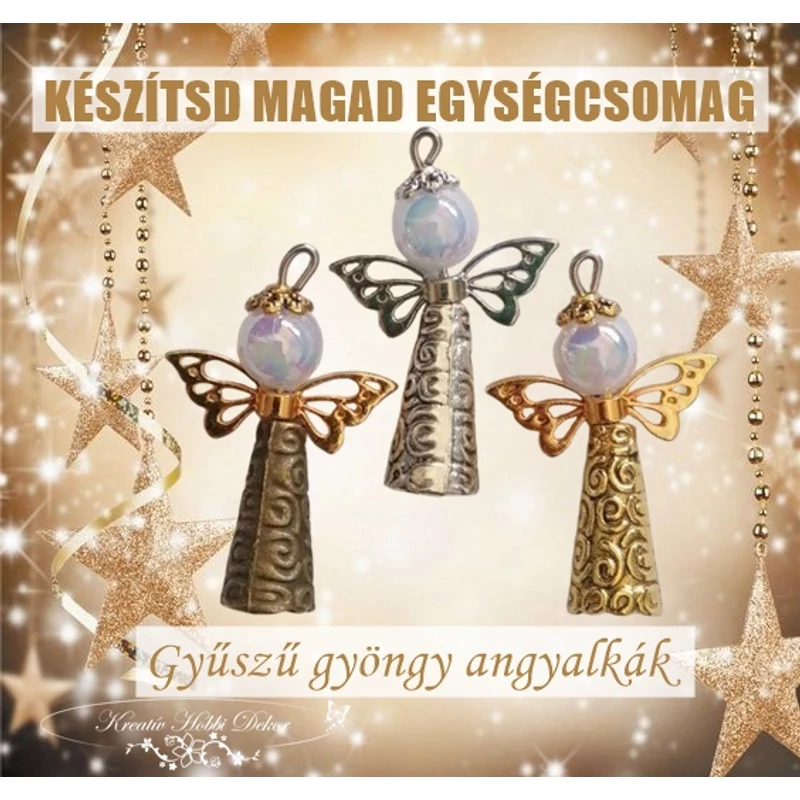 Készítsd magad egységcsomag - Gyűszűszoknyás gyöngy angyalkák