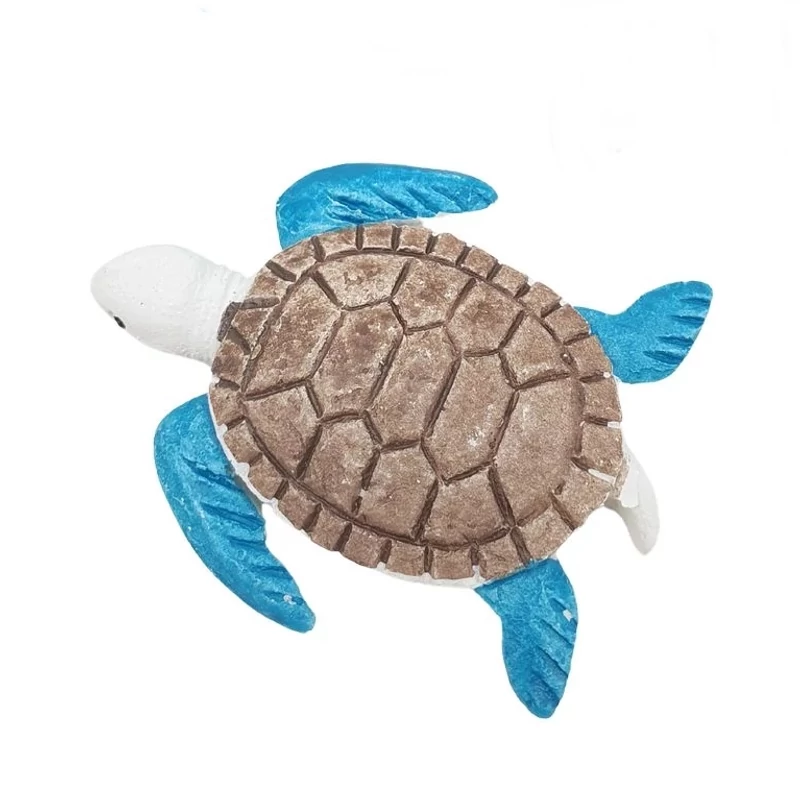 Teknős figura, kék-fehér, öntapis