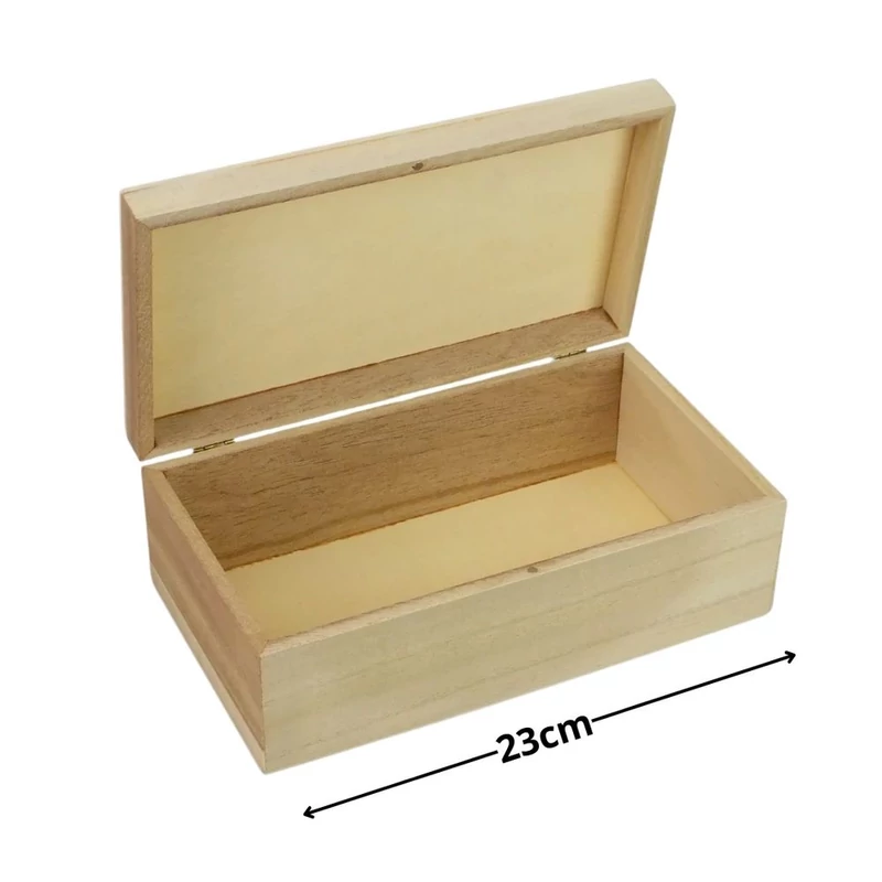 Fa doboz téglalap alakú 23x13x8 cm