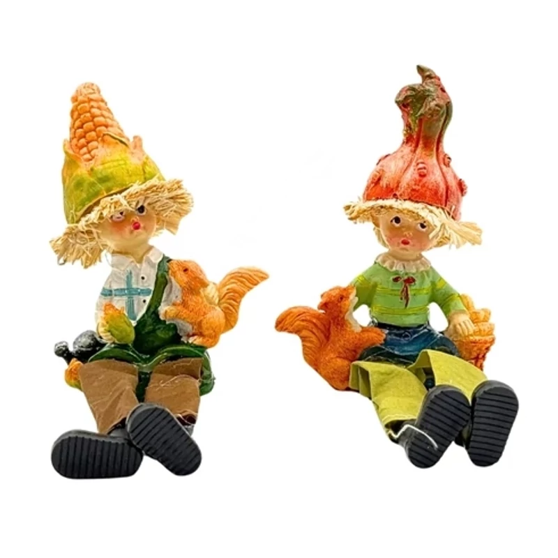 Őszi lógólábú figura mókussal - 1db