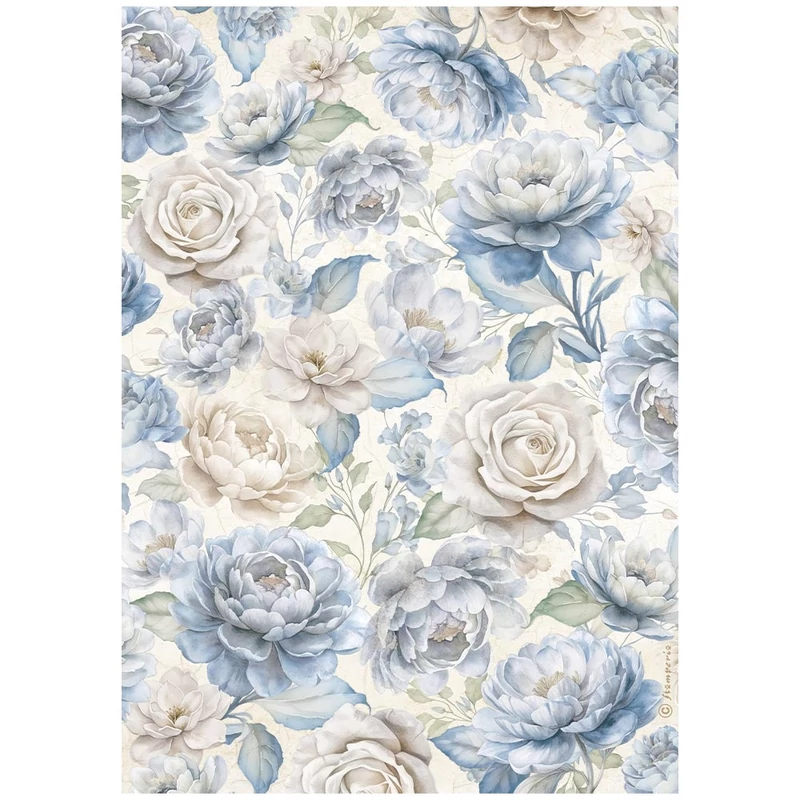 Rizspapír A4 - Timeless big roses