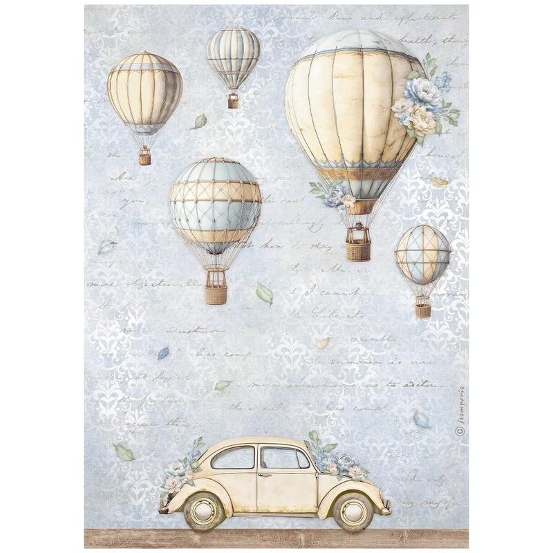 Rizspapír A4 - Timeless air balloons