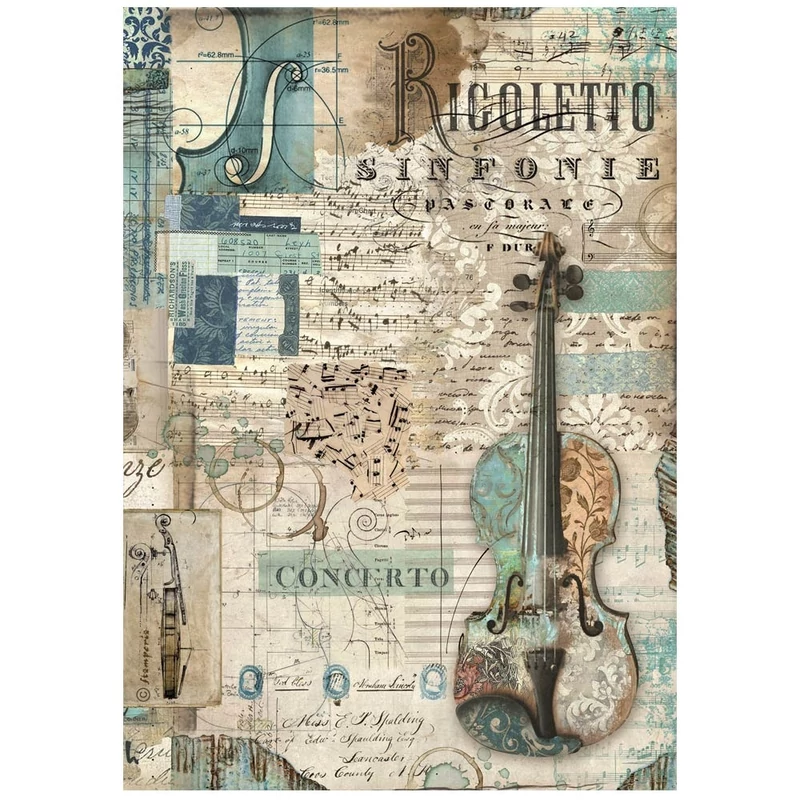 Rizspapír A4 - Music violin