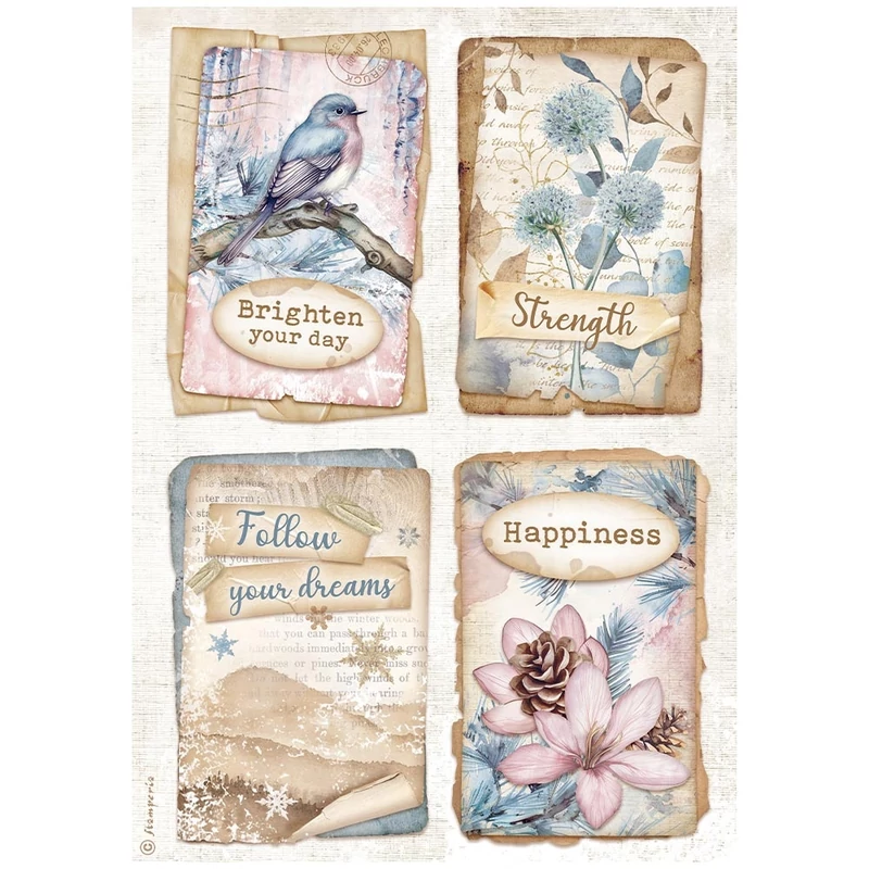 Rizspapír A4 - Creat Happiness 4 cards