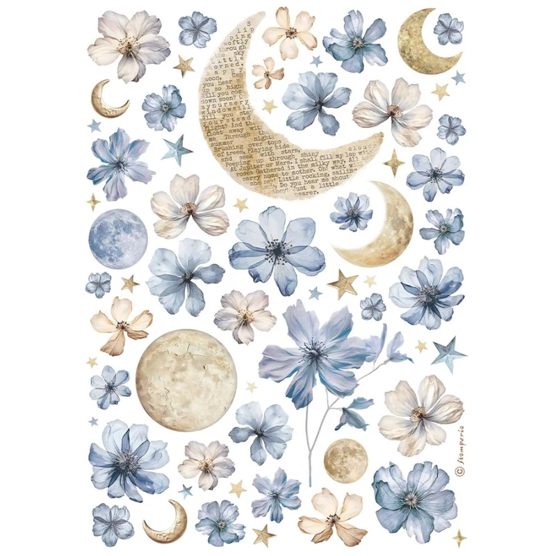 Rizspapír A4 - Sun and moon
